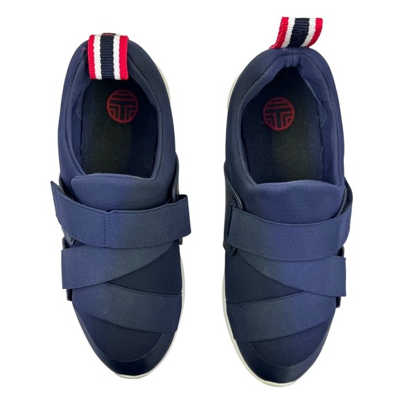 Tory Burch Slip On Sneakers Casual Comfort Walking Shoes Navy Blue Sz 8.5 - Picture 1 of 5